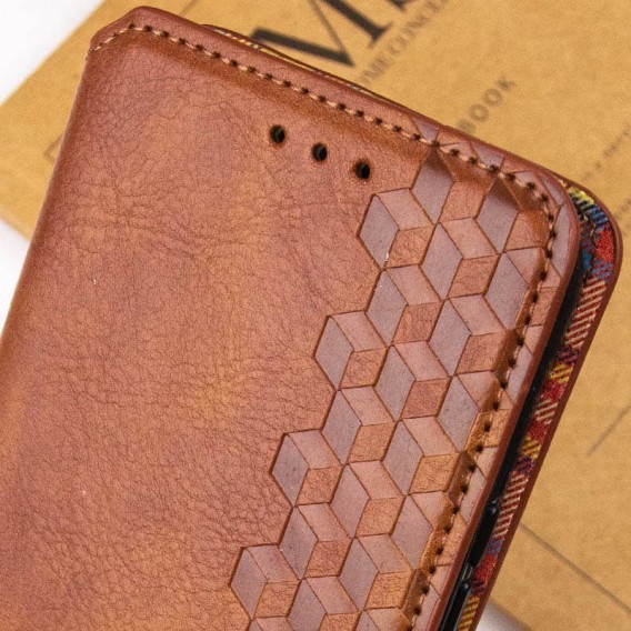Кожаный чехол-книжка GETMAN Cubic (PU) для Samsung Galaxy S24 Коричневый