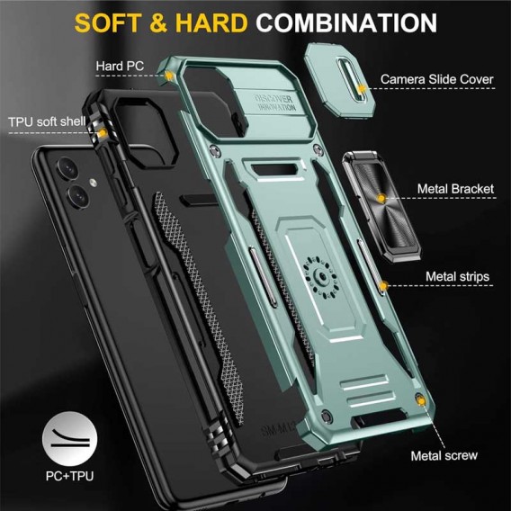 Ударопрочный чехол Camshield Army Ring для Samsung Galaxy A05 Зеленый / Light Green