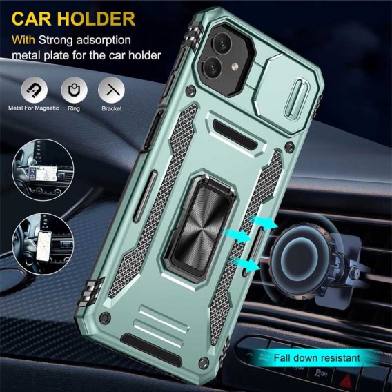 Ударопрочный чехол Camshield Army Ring для Samsung Galaxy A05 Зеленый / Light Green