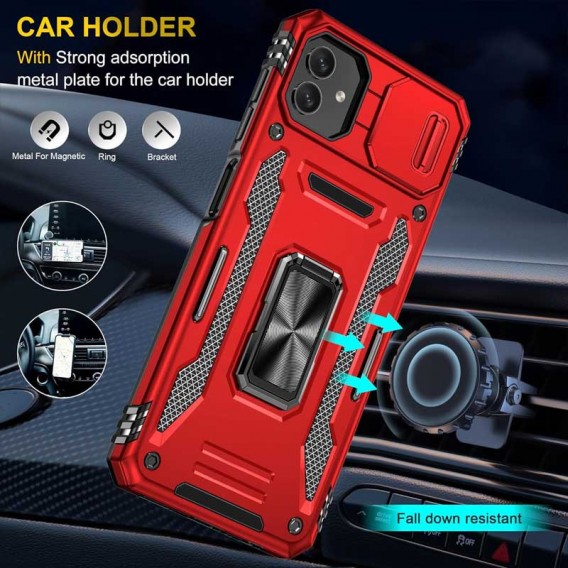 Ударопрочный чехол Camshield Army Ring для Samsung Galaxy A05 Красный / Red