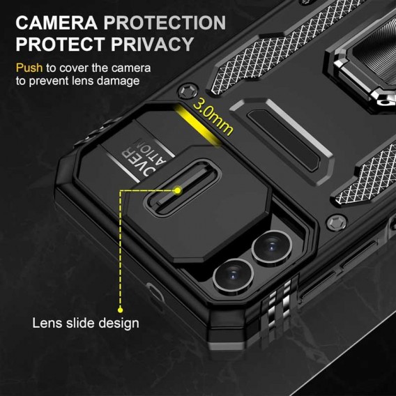 Ударопрочный чехол Camshield Army Ring для Samsung Galaxy A05 Черный / Black
