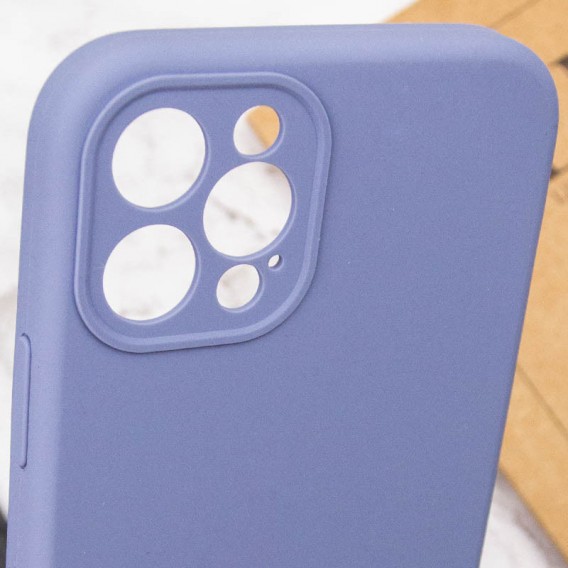 Чохол Silicone Case Full Camera Protective (AA) NO LOGO для Apple iPhone 12 Pro Max (6.7") Сірий / Lavender Gray
