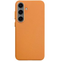 Шкіряний чохол Leather Case (AAA) для Samsung Galaxy S25 Orange