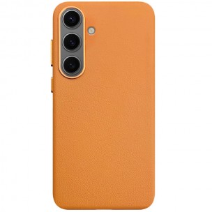 Шкіряний чохол Leather Case (AAA) для Samsung Galaxy S25 Orange Шкіряний чохол Leather Case (AAA) для Samsung Galaxy S25 Orange