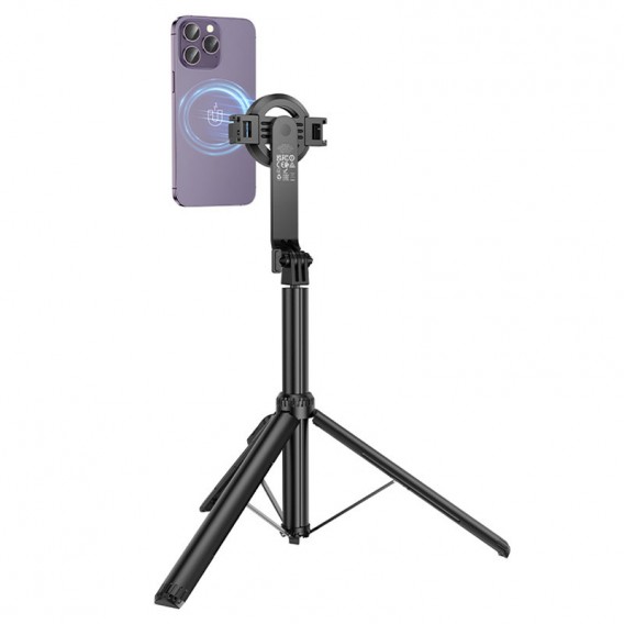 Монопод для селфі Hoco K25 magnetic трипод + знімний BT пульт Black