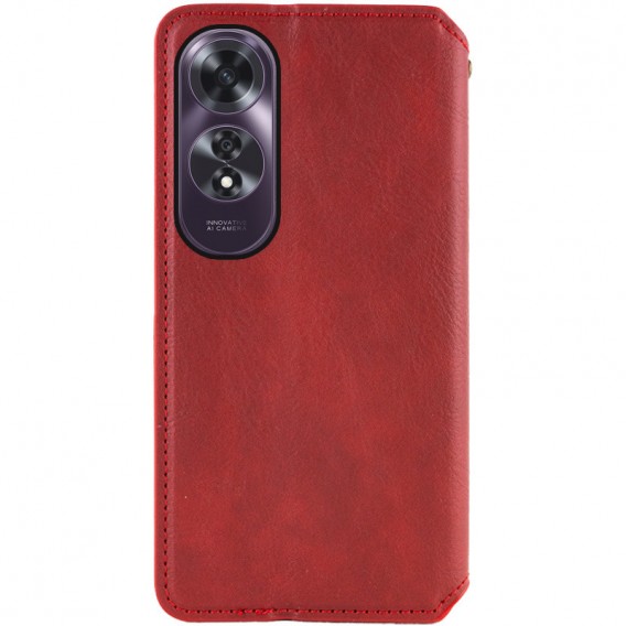 Кожаный чехол-книжка GETMAN Cubic (PU) для Oppo A60 4G Красный