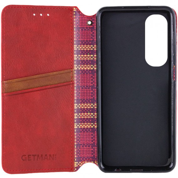 Кожаный чехол-книжка GETMAN Cubic (PU) для Oppo A60 4G Красный