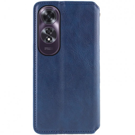 Кожаный чехол-книжка GETMAN Cubic (PU) для Oppo A60 4G Синий