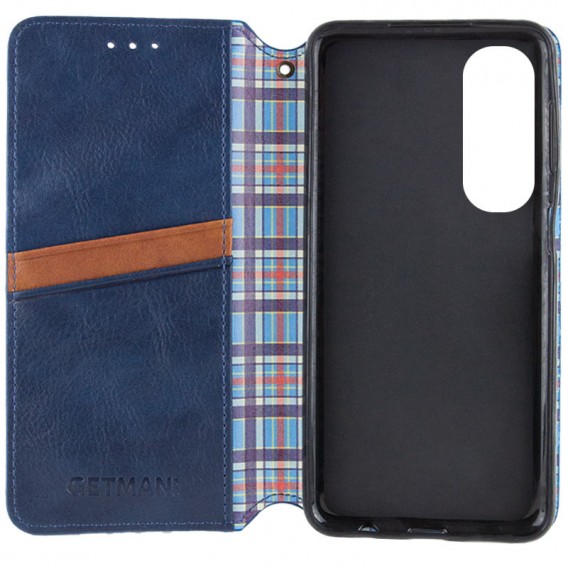 Кожаный чехол-книжка GETMAN Cubic (PU) для Oppo A60 4G Синий