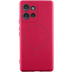 Чехол Silicone Cover Lakshmi Full Camera (AA) with MagFit для Motorola Moto G75 5G Красный / Rose Red