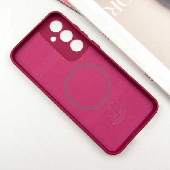 Чехол Silicone Cover Lakshmi Full Camera (AA) with MagFit для Samsung Galaxy S25 Красный / Rose Red