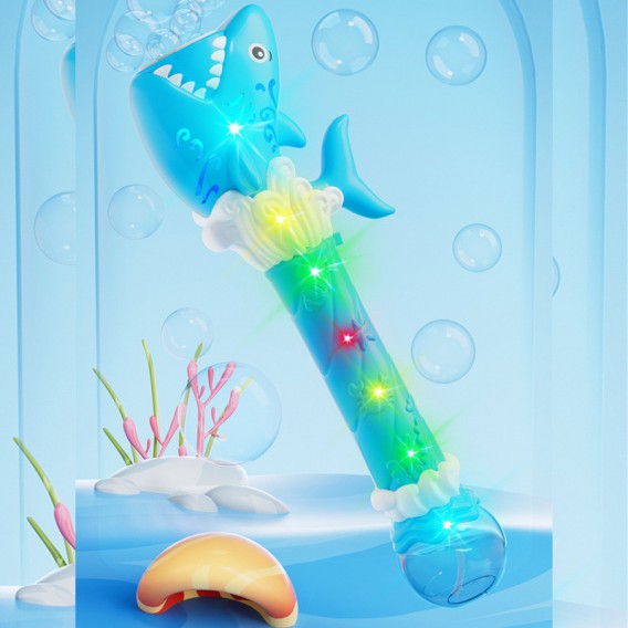 Пістолет з мильними бульбашками H038 Shark + bottle 50ml Light Blue