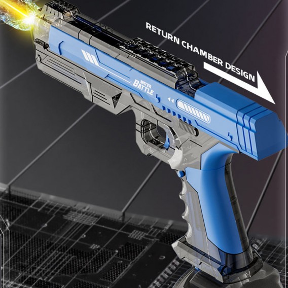 Водяний акумуляторний пістолет Water Gun 66-35 (500ml) with lithium battery Transparent blue