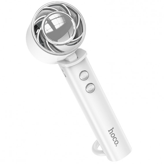 Портативний вентилятор Hoco HX61 Exquisite handheld folding fan 1200 mAh White