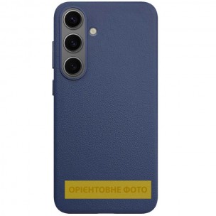 Кожаный чехол Leather Case (AAA) для Samsung Galaxy S25 Edge Dark Blue