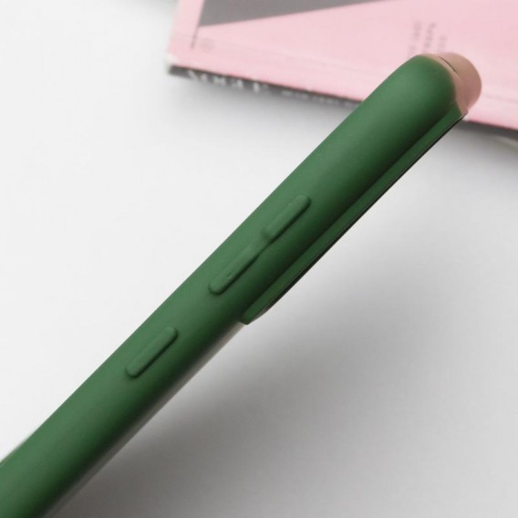 Чехол TPU GETMAN Liquid Silk Full Camera для Samsung Galaxy S22+ Зеленый / Dark green