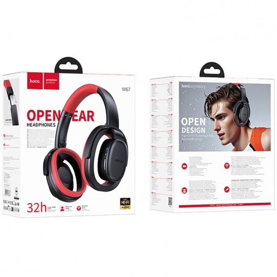Накладні бездротові навушники Hoco W67 Rhyme Open Ear Black