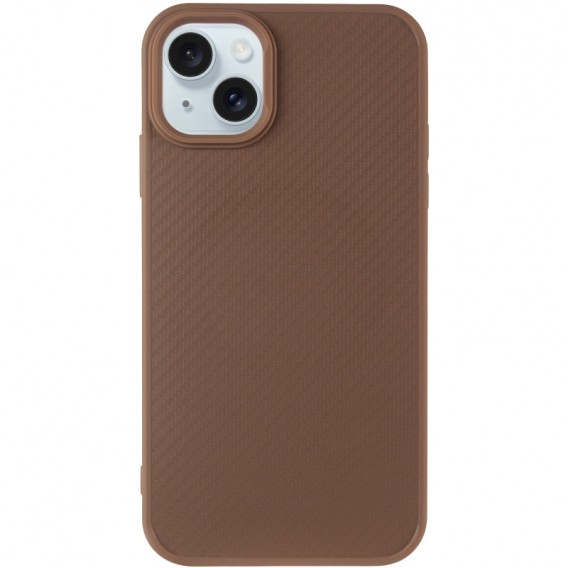 TPU чехол Carbon Protective with Magsafe для Apple iPhone 13 / 14 (6.1 дюйма) Coffee