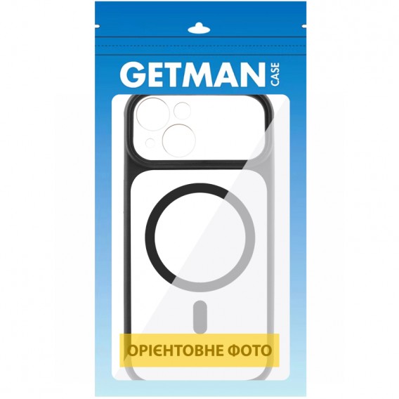Чохол TPU+PC GETMAN Moon Clear with MagSafe для Apple iPhone 14 (6.1") Black
