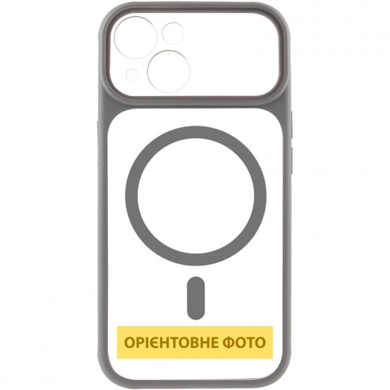 Чохол TPU+PC GETMAN Moon Clear with MagSafe для Apple iPhone 14 (6.1") Grey