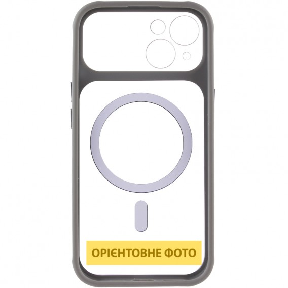 Чохол TPU+PC GETMAN Moon Clear with MagSafe для Apple iPhone 14 (6.1") Grey