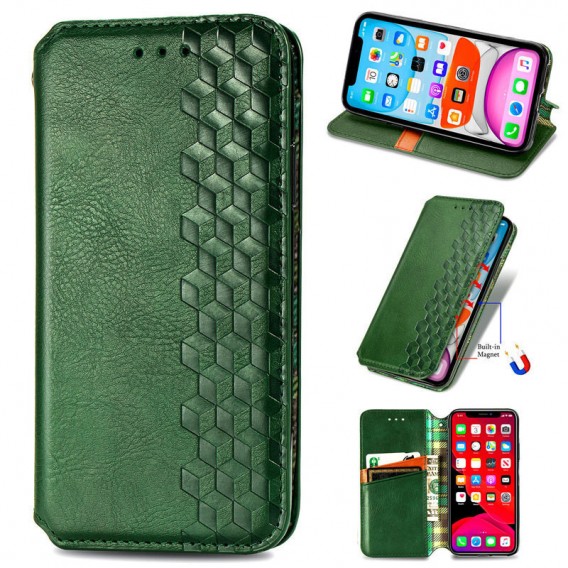 Шкіряний чохол-книжка GETMAN Cubic (PU) для Xiaomi 13 Зелений