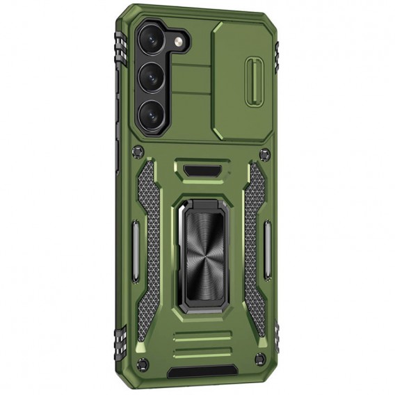 Ударопрочный чехол Camshield Army Ring для Samsung Galaxy S21 FE Оливковый / Army Green
