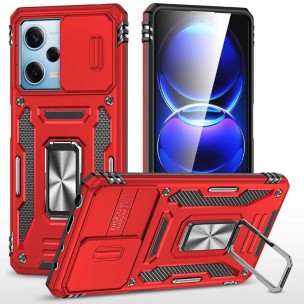 Ударопрочный чехол Camshield Army Ring для Xiaomi Redmi 12 / Poco M6 Pro 5G Красный / Red Ударопрочный чехол Camshield Army Ring для Xiaomi Redmi 12 / Poco M6 Pro 5G Красный / Red