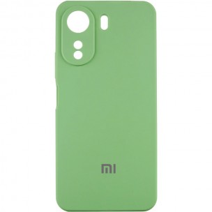 Чехол Silicone Cover Lakshmi Full Camera (AAA) with Logo для Xiaomi Redmi 13C / Poco C65 Мятный / Mint