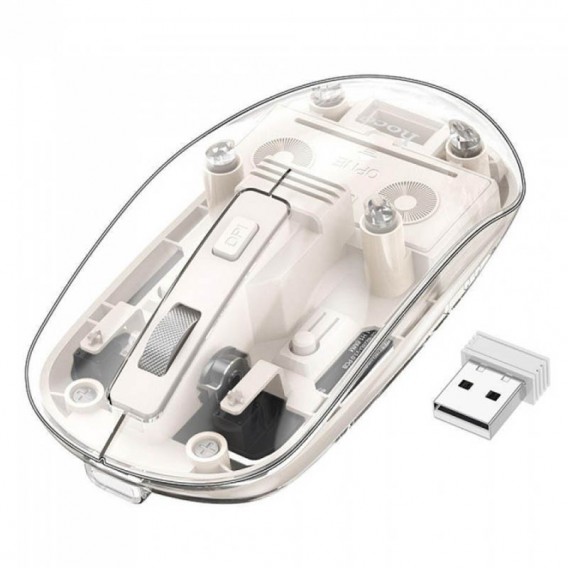 Миша бездротова Hoco GM29 Mysterios Bluetooth + 2.4G Space White