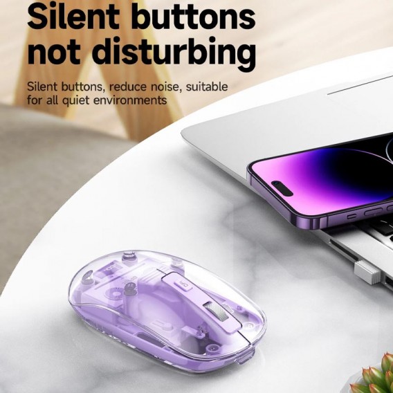 Мышь беспроводная Hoco GM29 Mysterios Bluetooth + 2.4G Romantic purple