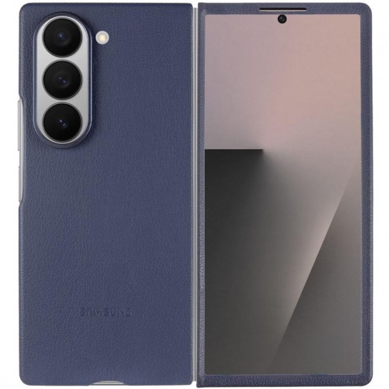 Кожаный чехол Leather Case (AAA) для Samsung Galaxy Z Fold6 Navy