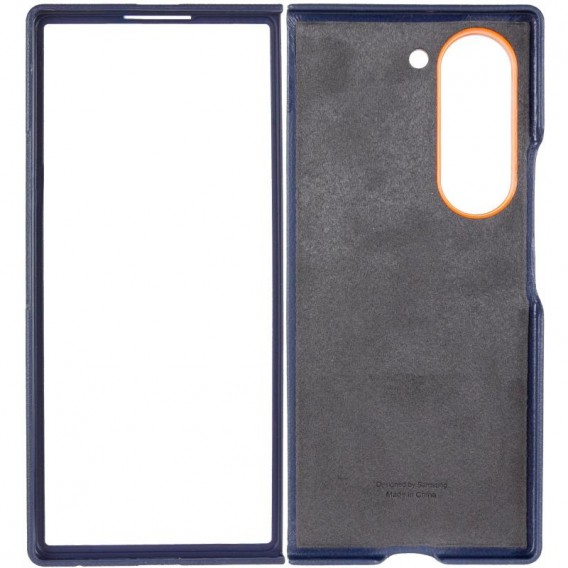 Кожаный чехол Leather Case (AAA) для Samsung Galaxy Z Fold6 Navy