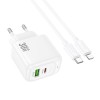 МЗП Hoco CS55A Surplus PD30W+QC3.0 (1USB-A/1C) + кабель Type-C to Lightning White