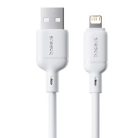 Дата кабель Baseus Silky Series OS Fast Charging USB to Lightning 2.4A (2m) (P1037770) Moon White