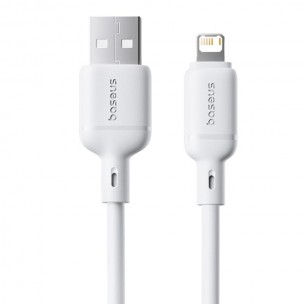 Дата кабель Baseus Silky Series OS Fast Charging USB to Lightning 2.4A (2m) (P1037770) Moon White Дата кабель Baseus Silky Series OS Fast Charging USB to Lightning 2.4A (2m) (P1037770) Moon White