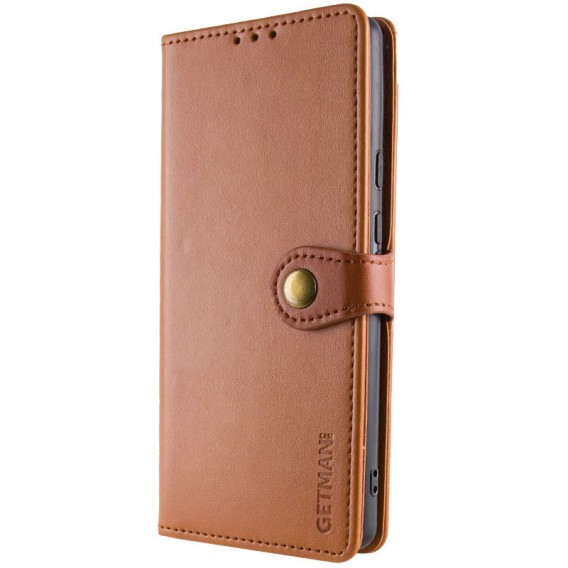Кожаный чехол-книжка GETMAN Gallant (PU) для Xiaomi Redmi Note 14 Pro 5G / 14 Pro+ Коричневый