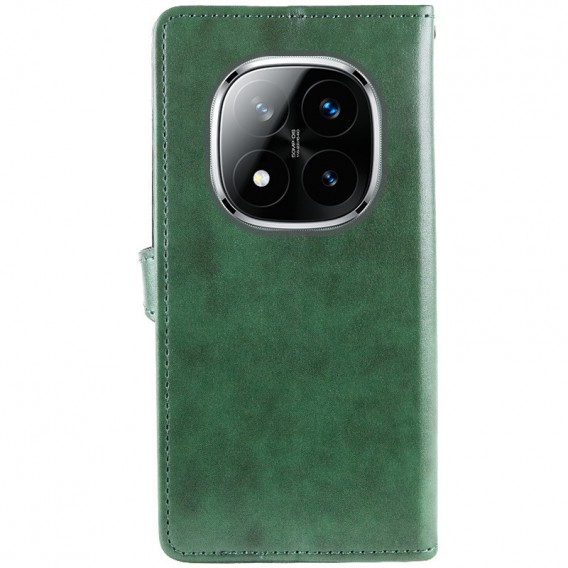 Кожаный чехол-книжка GETMAN Gallant (PU) для Xiaomi Redmi Note 14 Pro 5G / 14 Pro+ Зеленый