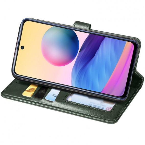 Кожаный чехол-книжка GETMAN Gallant (PU) для Xiaomi Redmi Note 14 Pro 5G / 14 Pro+ Зеленый