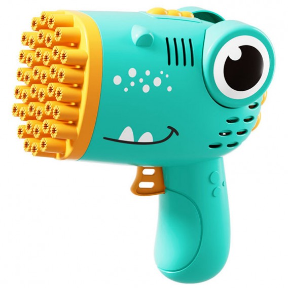 Пістолет для мильних бульбашок Dinosaur Bubble Gun з насадкою на 40 отворів 50ml Green