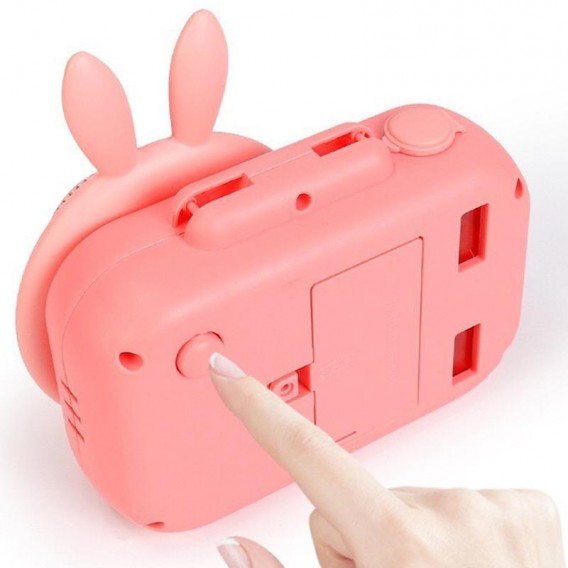 Фотокамера-генератор мильних бульбашок 9996 Children's camera Rabbit / Pink