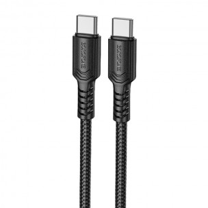Дата кабель Borofone BX116 Certain Type-C to Type-C 60W (1m) Black Дата кабель Borofone BX116 Certain Type-C to Type-C 60W (1m) Black