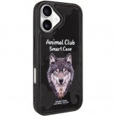 TPU+PC чехол Animal Club для Apple iPhone 16 (6.1 дюйма) Black TPU+PC чехол Animal Club для Apple iPhone 16 (6.1 дюйма) Black