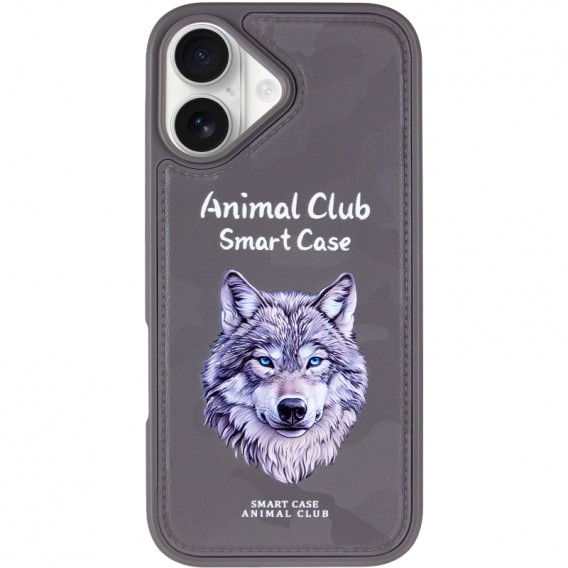 TPU+PC чехол Animal Club для Apple iPhone 16 (6.1 дюйма) Titanium Gray TPU+PC чехол Animal Club для Apple iPhone 16 (6.1 дюйма) Titanium Gray