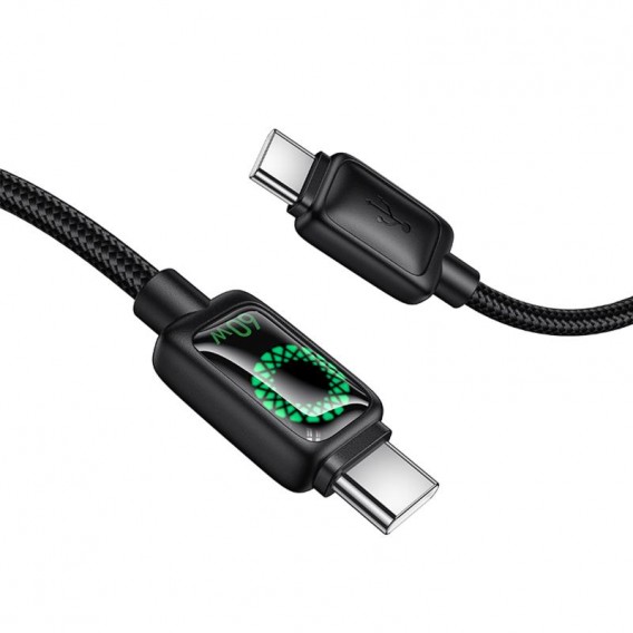 Дата кабель Hoco U146 Mundo Type-C to Type-C 60W (1.2m) Black