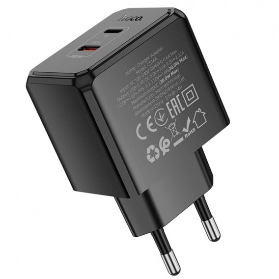 МЗП Hoco CS16A Wish PD20W (1USB-C/1L) Black