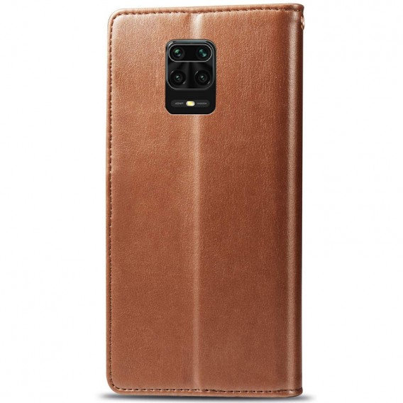 Шкіряний чохол-книжка GETMAN Gallant (PU) для Xiaomi Redmi Note 9s / Note 9 Pro / Note 9 Pro Max Коричневий