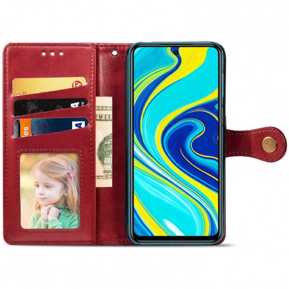 Шкіряний чохол-книжка GETMAN Gallant (PU) для Xiaomi Redmi Note 9s / Note 9 Pro / Note 9 Pro Max Червоний