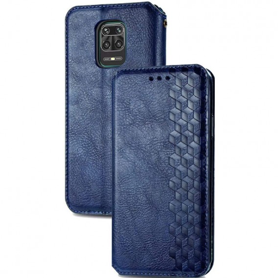 Шкіряний чохол-книжка GETMAN Cubic (PU) для Xiaomi Redmi Note 9s / Note 9 Pro / Note 9 Pro Max Синій