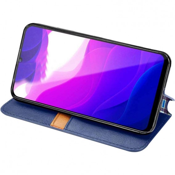 Шкіряний чохол-книжка GETMAN Cubic (PU) для Xiaomi Redmi Note 9s / Note 9 Pro / Note 9 Pro Max Синій